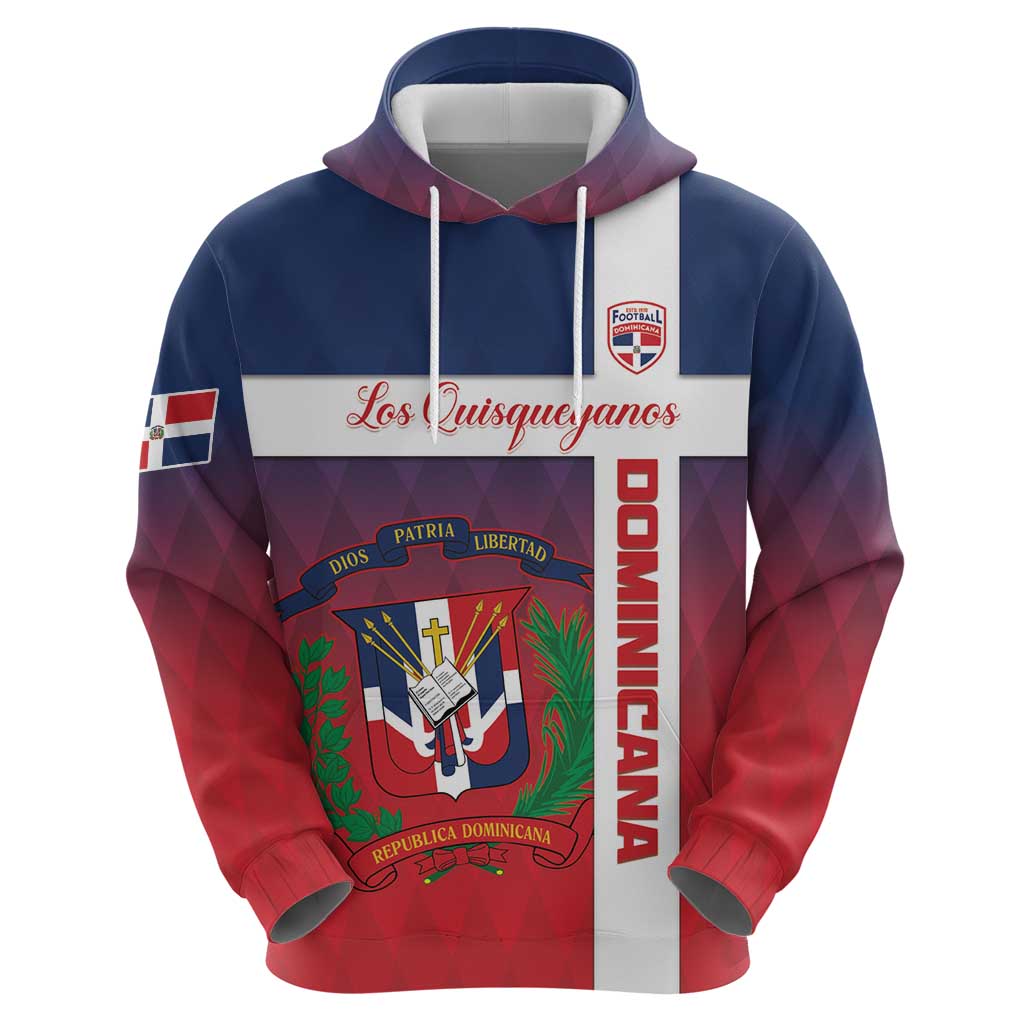 Custom Dominican Republic Football Zip Hoodie Come On Los Quisqueyanos