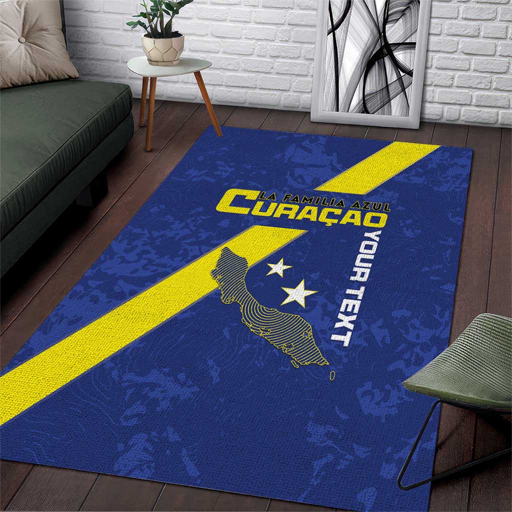 Custom Curacao Football Area Rug Go La Familia Azul