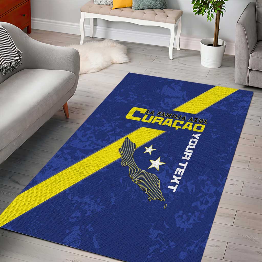 Custom Curacao Football Area Rug Go La Familia Azul