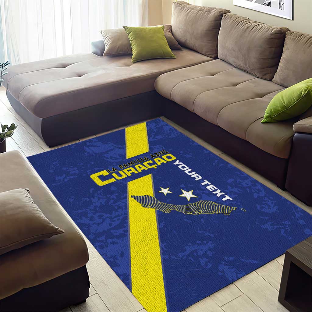 Custom Curacao Football Area Rug Go La Familia Azul