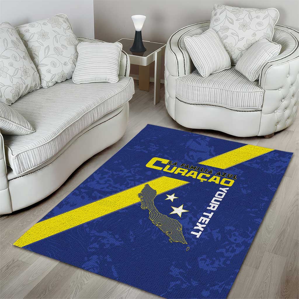 Custom Curacao Football Area Rug Go La Familia Azul