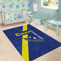 Custom Curacao Football Area Rug Go La Familia Azul