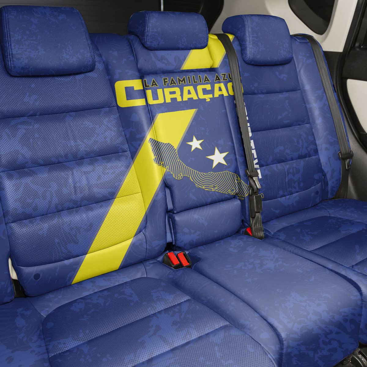 Custom Curacao Football Back Car Seat Cover Go La Familia Azul