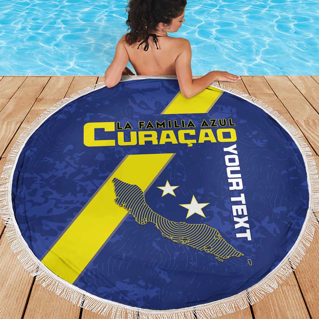 Custom Curacao Football Beach Blanket Go La Familia Azul