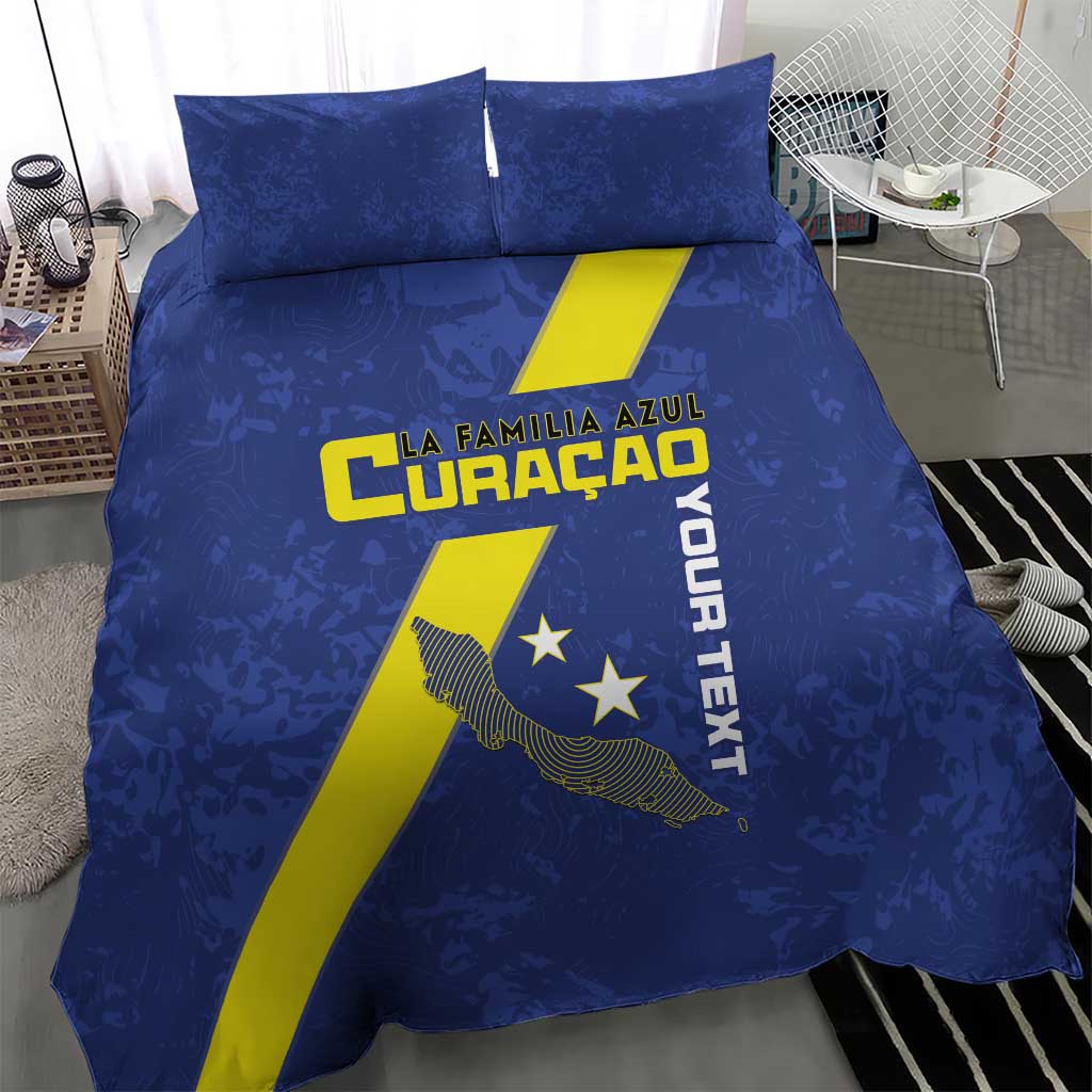Custom Curacao Football Bedding Set Go La Familia Azul
