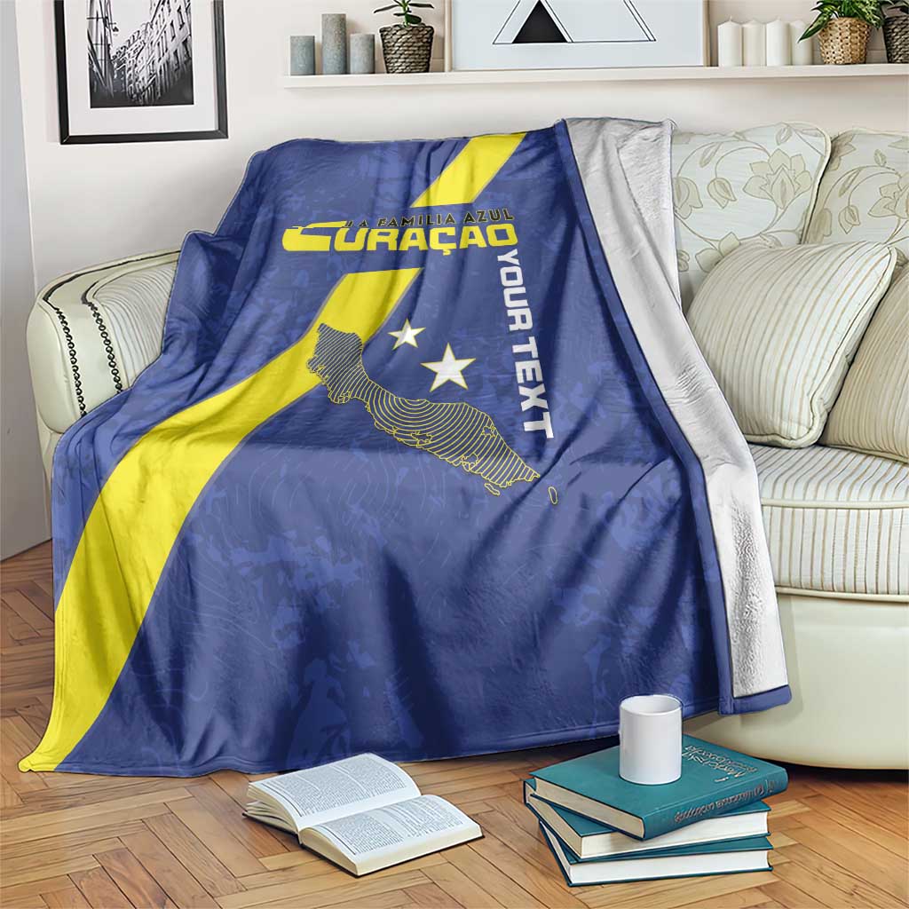 Custom Curacao Football Blanket Go La Familia Azul