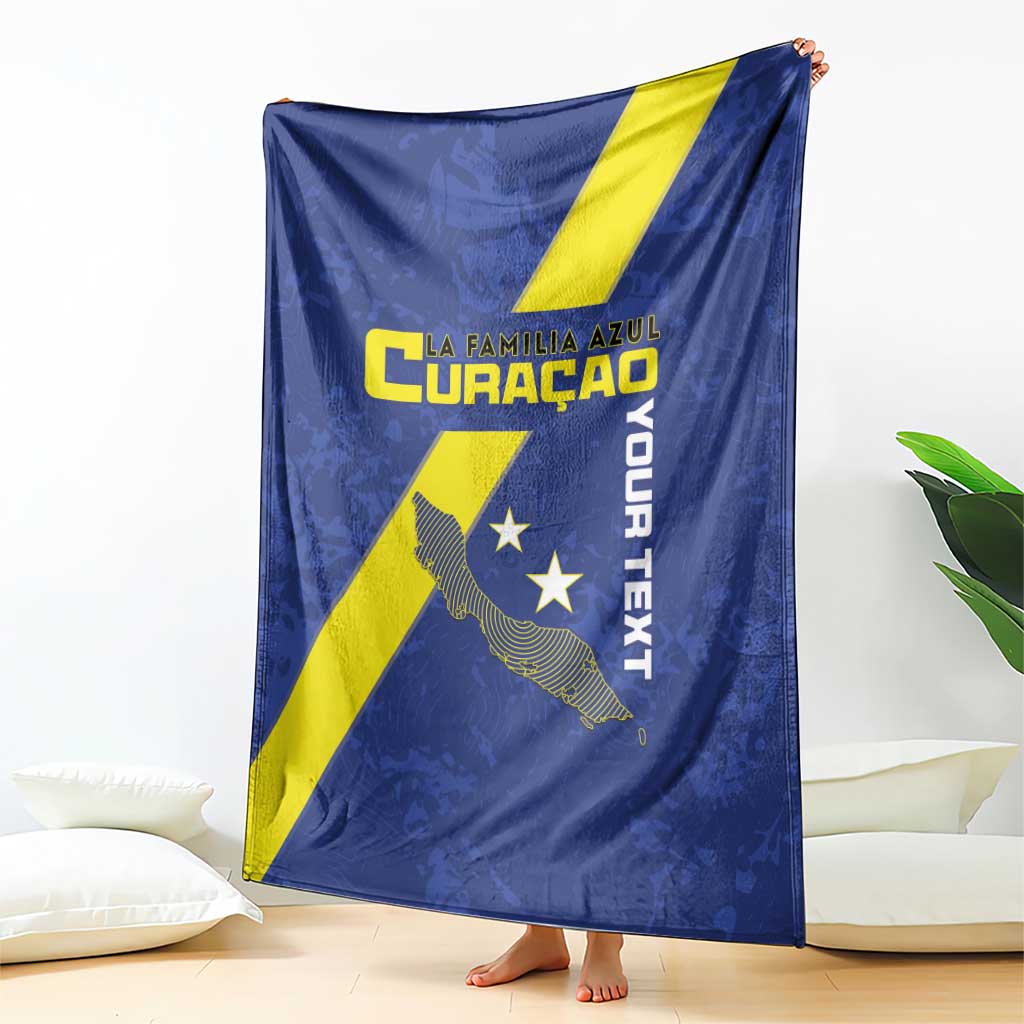 Custom Curacao Football Blanket Go La Familia Azul