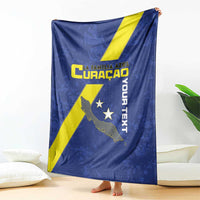 Custom Curacao Football Blanket Go La Familia Azul