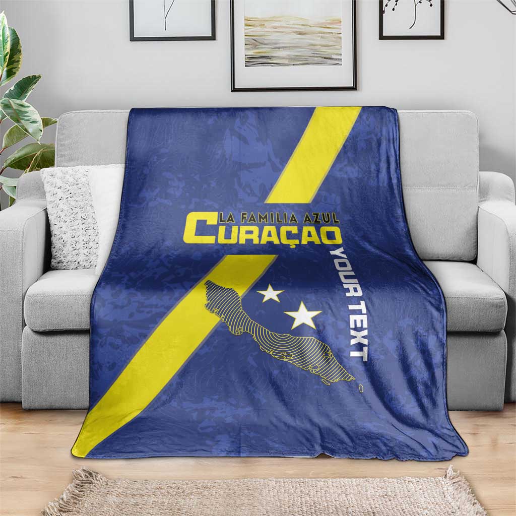 Custom Curacao Football Blanket Go La Familia Azul