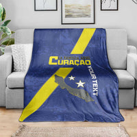 Custom Curacao Football Blanket Go La Familia Azul