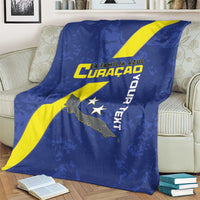 Custom Curacao Football Blanket Go La Familia Azul