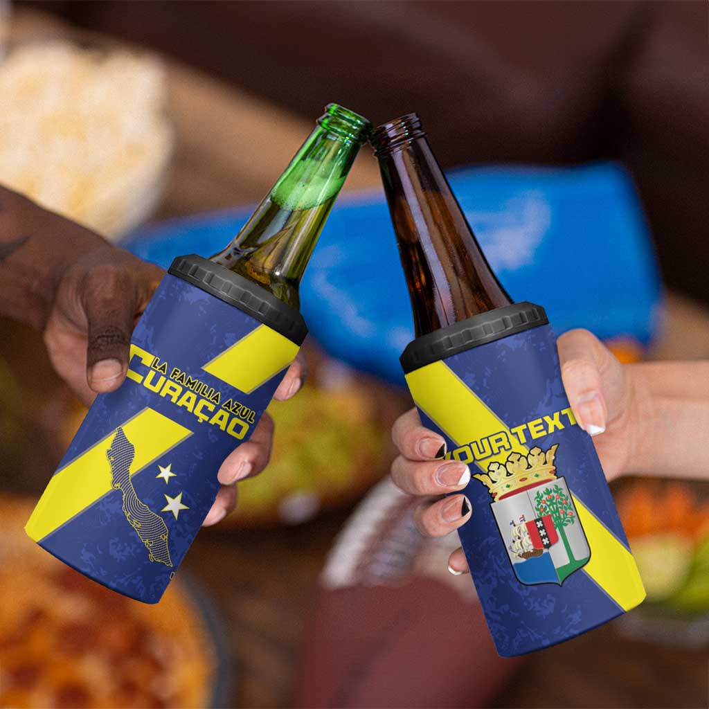 Custom Curacao Football 4 in 1 Can Cooler Tumbler Go La Familia Azul