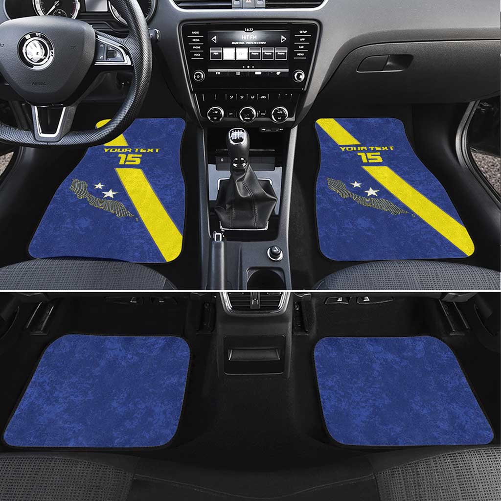 Custom Curacao Football Car Mats Go La Familia Azul