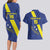 Custom Curacao Football Couples Matching Long Sleeve Bodycon Dress and Hawaiian Shirt Go La Familia Azul