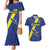 Custom Curacao Football Couples Matching Mermaid Dress and Hawaiian Shirt Go La Familia Azul