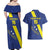 Custom Curacao Football Couples Matching Off Shoulder Maxi Dress and Hawaiian Shirt Go La Familia Azul