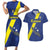 Custom Curacao Football Couples Matching Short Sleeve Bodycon Dress and Hawaiian Shirt Go La Familia Azul