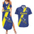 Custom Curacao Football Couples Matching Summer Maxi Dress and Hawaiian Shirt Go La Familia Azul