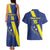 Custom Curacao Football Couples Matching Tank Maxi Dress and Hawaiian Shirt Go La Familia Azul