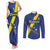 Custom Curacao Football Couples Matching Tank Maxi Dress and Long Sleeve Button Shirt Go La Familia Azul