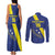Custom Curacao Football Couples Matching Tank Maxi Dress and Long Sleeve Button Shirt Go La Familia Azul