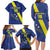 Custom Curacao Football Family Matching Long Sleeve Bodycon Dress and Hawaiian Shirt Go La Familia Azul