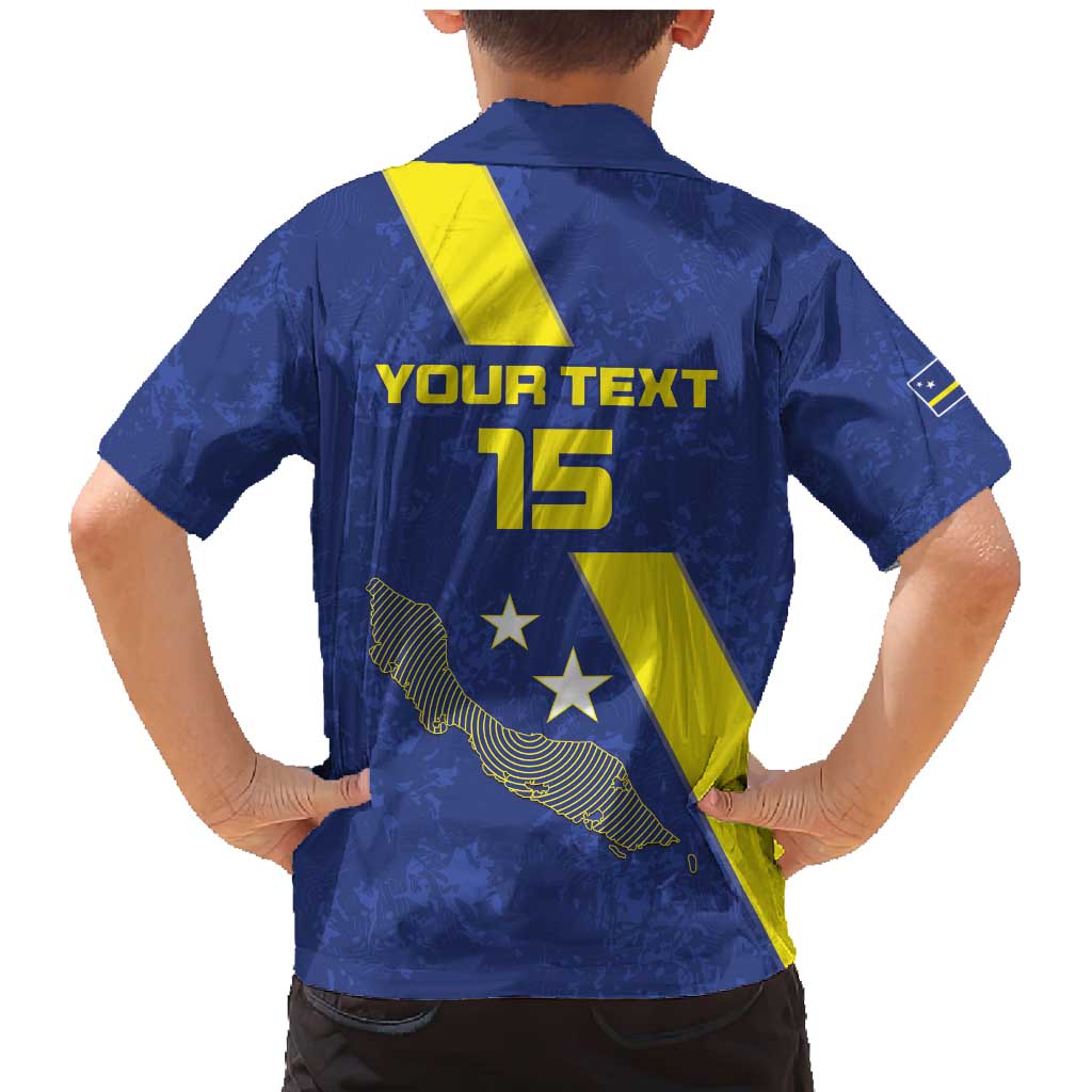 Custom Curacao Football Family Matching Mermaid Dress and Hawaiian Shirt Go La Familia Azul