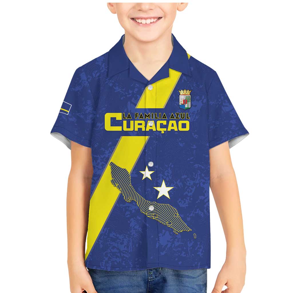 Custom Curacao Football Family Matching Mermaid Dress and Hawaiian Shirt Go La Familia Azul