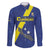 Custom Curacao Football Family Matching Off The Shoulder Long Sleeve Dress and Hawaiian Shirt Go La Familia Azul