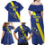 Custom Curacao Football Family Matching Off Shoulder Maxi Dress and Hawaiian Shirt Go La Familia Azul