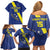 Custom Curacao Football Family Matching Off Shoulder Short Dress and Hawaiian Shirt Go La Familia Azul