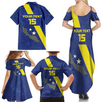 Custom Curacao Football Family Matching Summer Maxi Dress and Hawaiian Shirt Go La Familia Azul