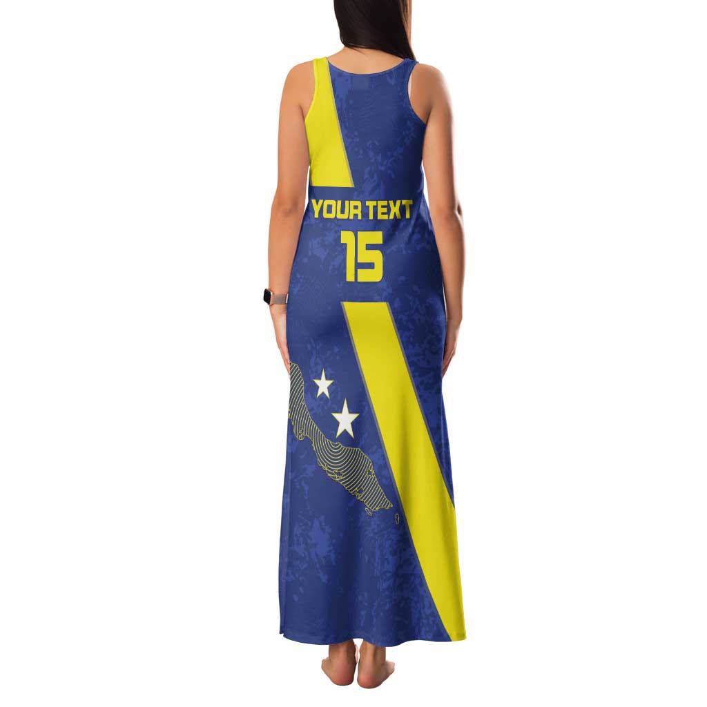 Custom Curacao Football Family Matching Tank Maxi Dress and Hawaiian Shirt Go La Familia Azul