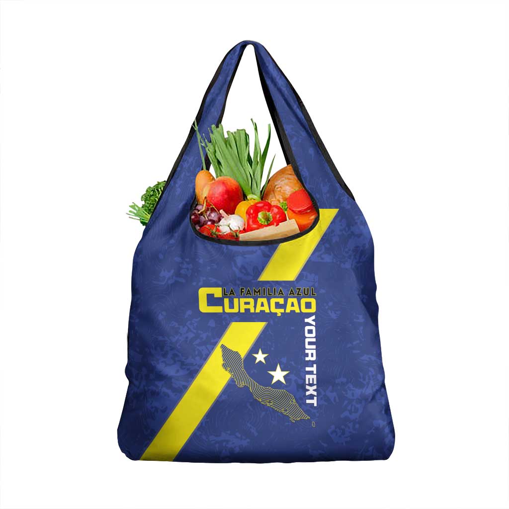 Custom Curacao Football Grocery Bag Go La Familia Azul