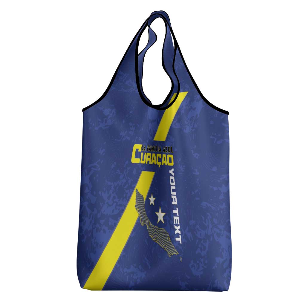 Custom Curacao Football Grocery Bag Go La Familia Azul