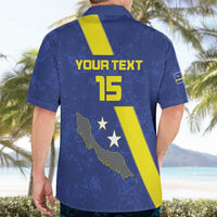 Custom Curacao Football Hawaiian Shirt Go La Familia Azul