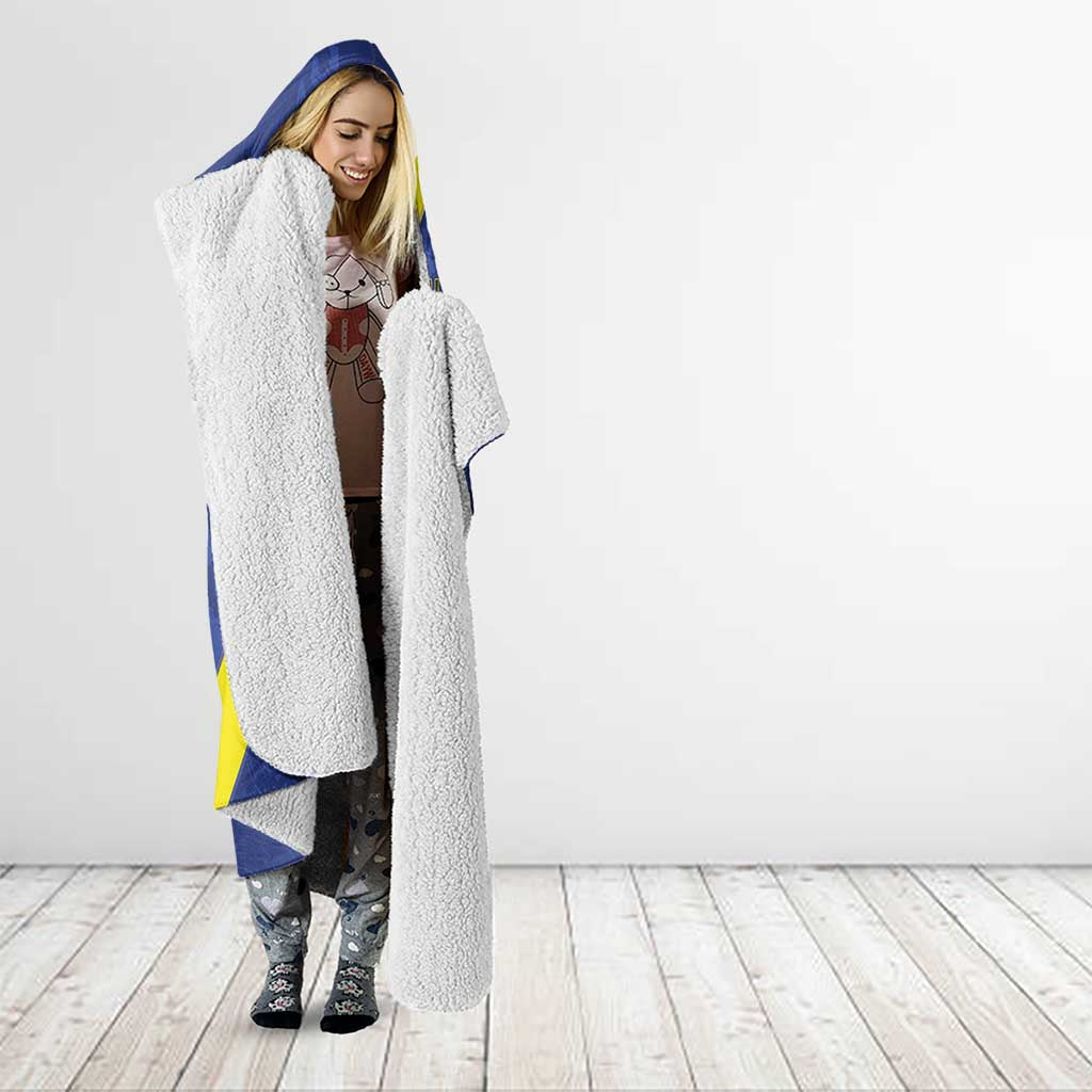 Custom Curacao Football Hooded Blanket Go La Familia Azul