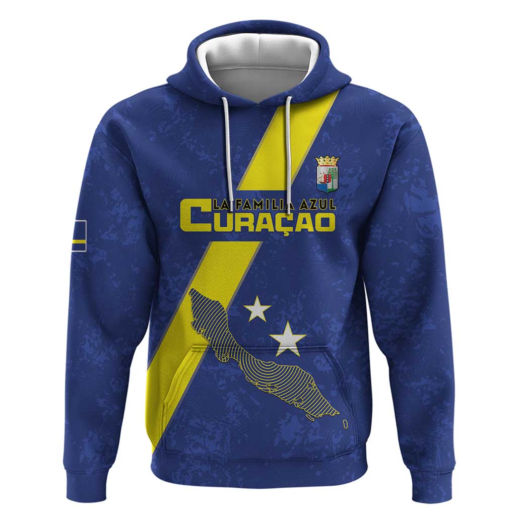 Custom Curacao Football Hoodie Go La Familia Azul