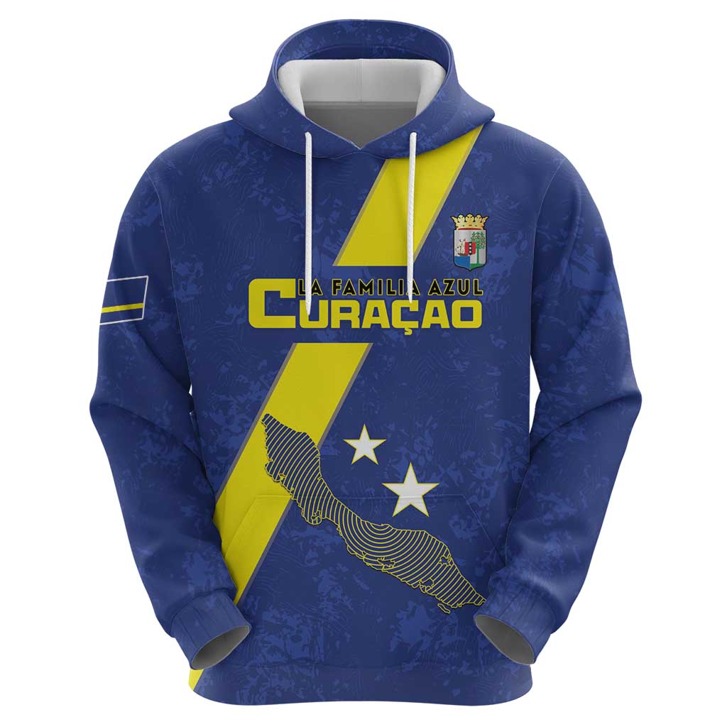 Custom Curacao Football Hoodie Go La Familia Azul
