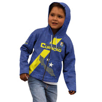 Custom Curacao Football Kid Hoodie Go La Familia Azul