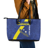 Custom Curacao Football Leather Tote Bag Go La Familia Azul