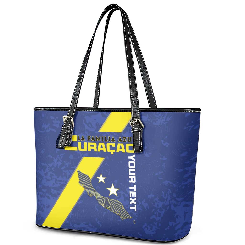 Custom Curacao Football Leather Tote Bag Go La Familia Azul