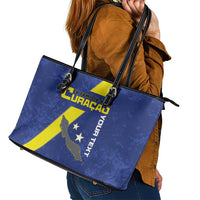 Custom Curacao Football Leather Tote Bag Go La Familia Azul