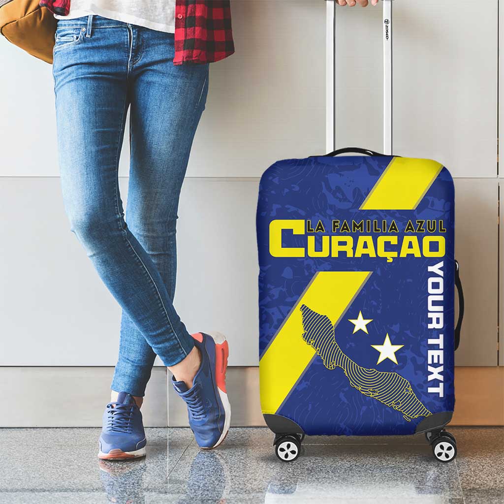 Custom Curacao Football Luggage Cover Go La Familia Azul