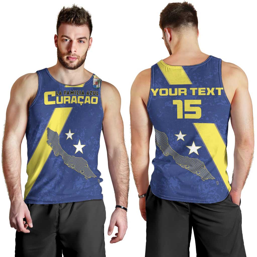 Custom Curacao Football Men Tank Top Go La Familia Azul