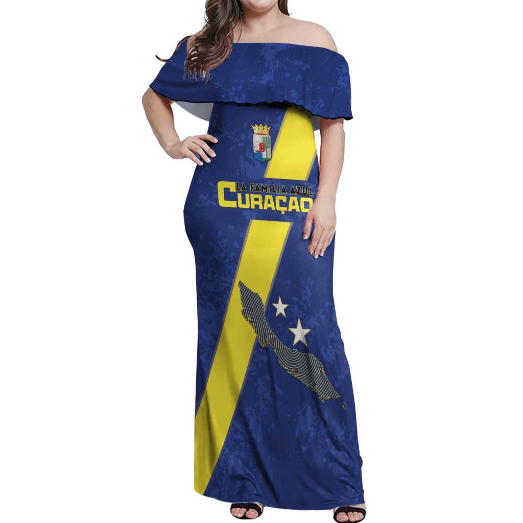 Custom Curacao Football Off Shoulder Maxi Dress Go La Familia Azul