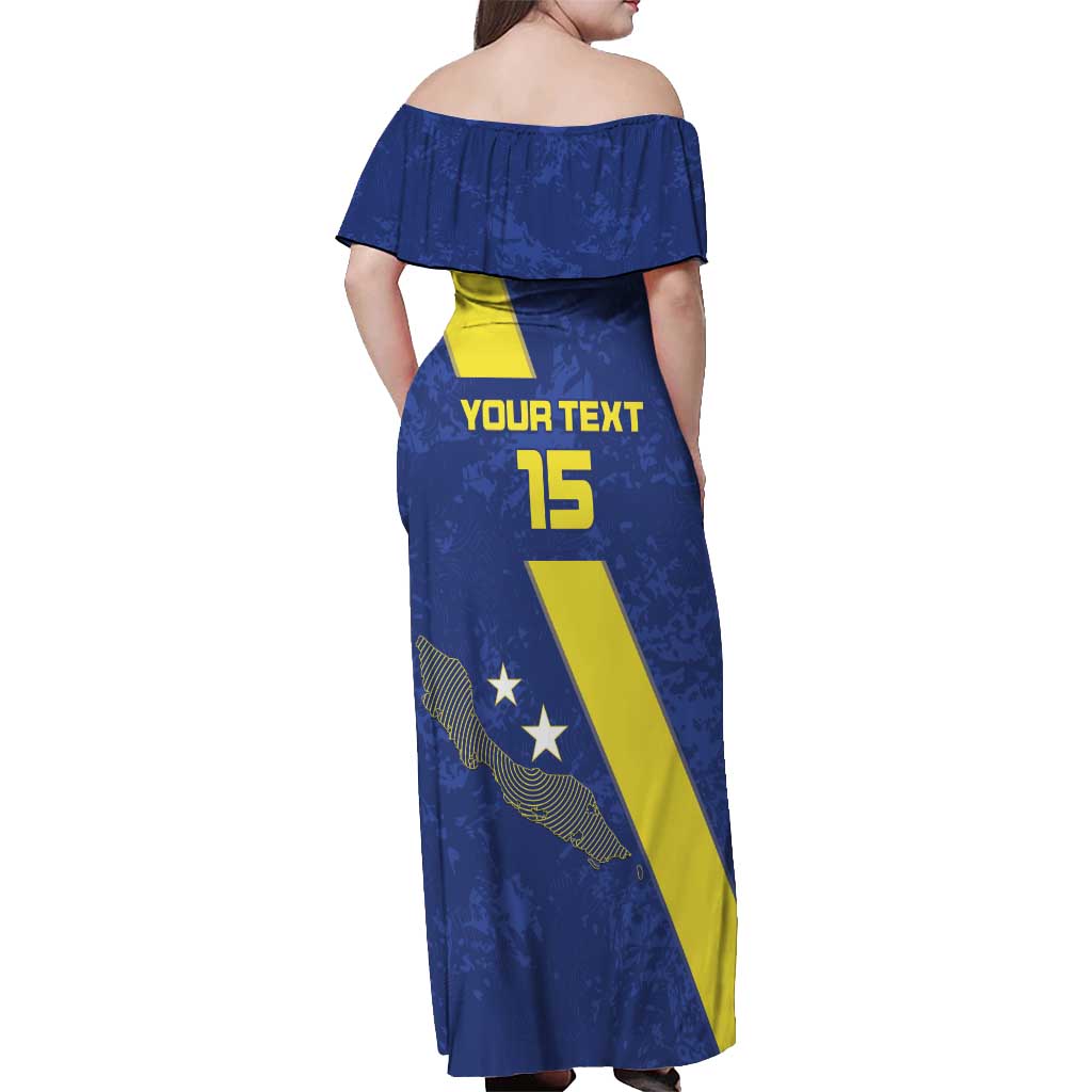 Custom Curacao Football Off Shoulder Maxi Dress Go La Familia Azul