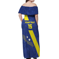 Custom Curacao Football Off Shoulder Maxi Dress Go La Familia Azul