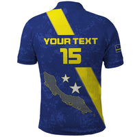 Custom Curacao Football Polo Shirt Go La Familia Azul