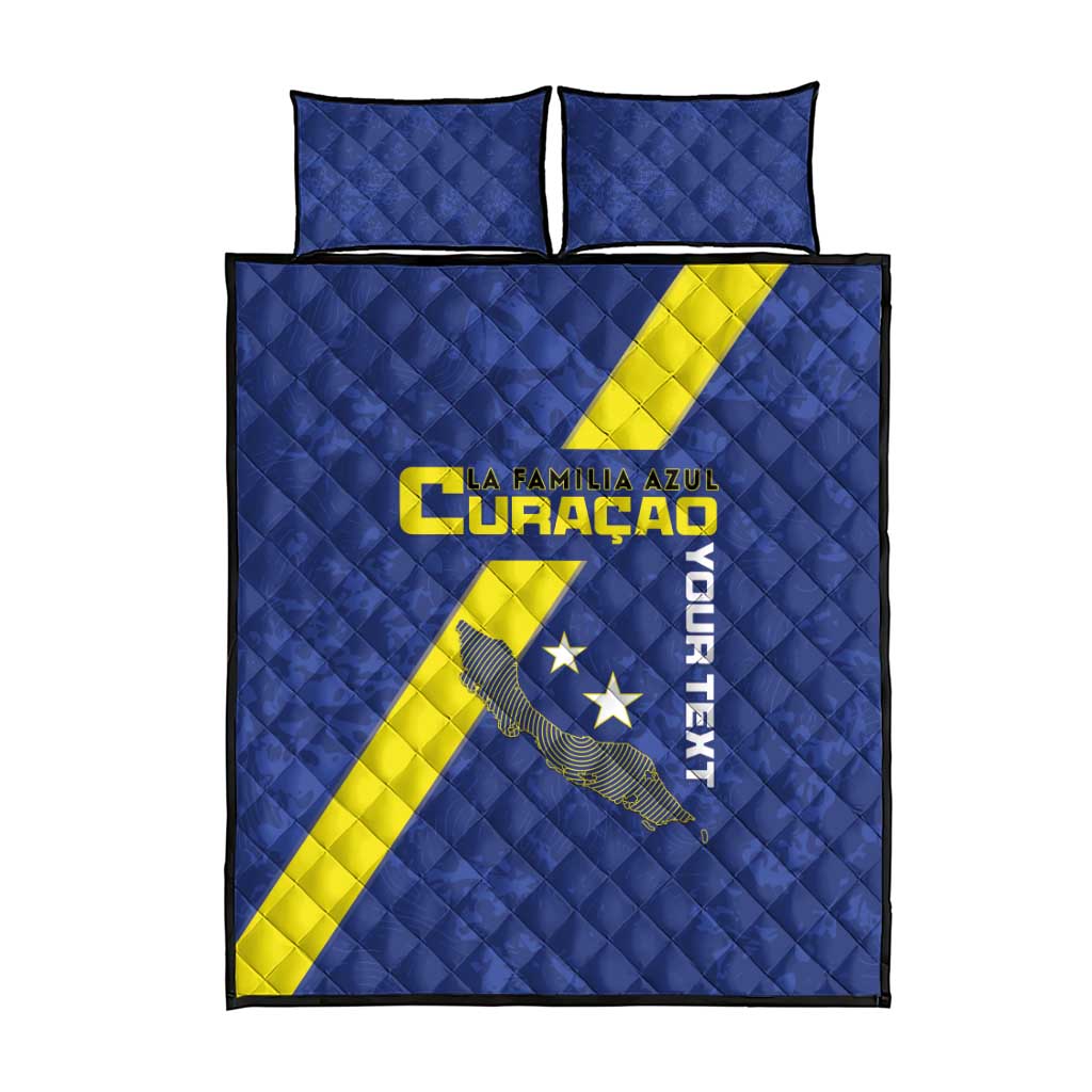 Custom Curacao Football Quilt Bed Set Go La Familia Azul